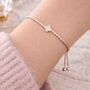 Clover Sparkly Adjustable Slider Bracelet, thumbnail 2 of 4