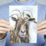 Aries Goat Greeting Card, thumbnail 2 of 2