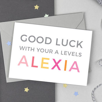 Personalised Good Luck A Levels Card, 2 of 3
