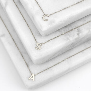 Sterling Silver Mini Initial Letter Necklace By Hurleyburley