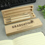 Personalised Graduation Gift – Wooden Pen And Pencil Box Set, thumbnail 2 of 6