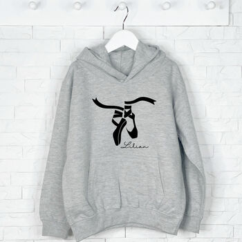 Ballet Shoes Personalised Dance Hoodie For Kids, 6 of 7