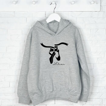 Ballet Shoes Personalised Dance Hoodie For Kids, 5 of 7