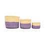 Kodi: Lavender And Yellow Colour Block Woven Basket, thumbnail 7 of 8