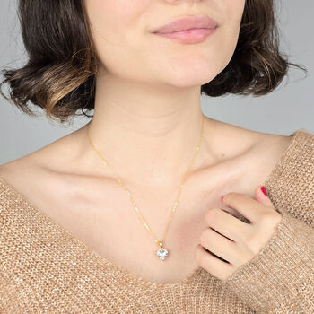 Heart Diamond April Birthstone Necklace, 3 of 4