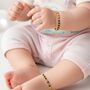 Gold Plated Three Ball Black Bead Kids Nazar Bracelet, thumbnail 3 of 6