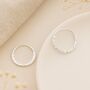 Sterling Silver Hammered Sleeper Hoop Earrings, thumbnail 5 of 10