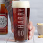 Personalised 60th Birthday Name And Age Beer Glass, thumbnail 2 of 7