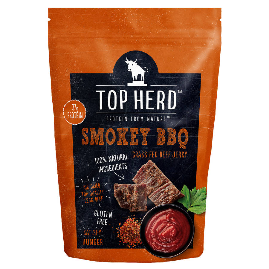 Smokey Bbq Grass Fed Beef Jerky Eight Regular Packs By Top Herd