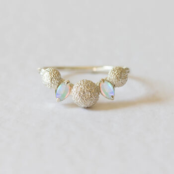 Dahlia Opal Ring Silver/Gold, 3 of 7