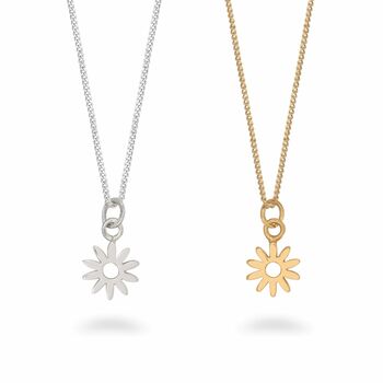 Tiny Flower Charm Necklace Gold Vermeil, 3 of 7