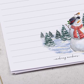 A5 Personalised Letter Writing Paper With Snowmen, 2 of 4