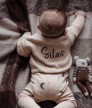 Personalised Taupe Knitted Cardigan, 4 of 11