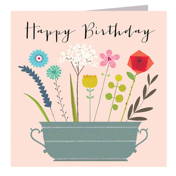 Silver Foiled Bunch Of Flowers Birthday Card, 2 of 5