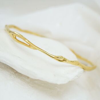Organic Flow Gold Vermeil Bangle, 3 of 7