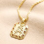 Crystal Square Zodiac Pendant Necklace In Gold Plating, thumbnail 8 of 12