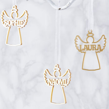Personalised Angel Metallic Christmas Decoration, 2 of 3