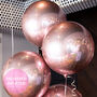 Rose Gold Orbs With Silver Tails Inflated Balloons, thumbnail 1 of 2