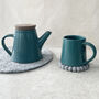 Fair Trade Handmade Glazed Stoneware Teapot, thumbnail 4 of 12