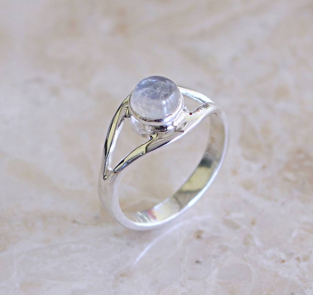 double band sterling silver moonstone ring by nikita by niki ...