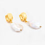 Shinju 18 K Gold Plated With Real Baroque Pearl Earrings, thumbnail 1 of 6