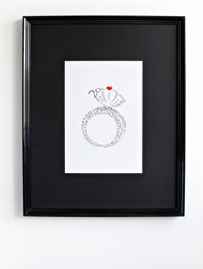 Personalised Engagement Print Or Canvas By Memory WordArt