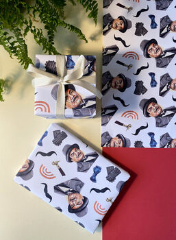 Poirot Inspired Wrapping Paper, Detective Gift Wrap, 4 of 7