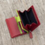 Personalised Small Mutlicolour Red Leather Purse, thumbnail 10 of 11
