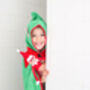 Personalised Christmas Elf Bamboo Soft Hooded Towel, thumbnail 9 of 9
