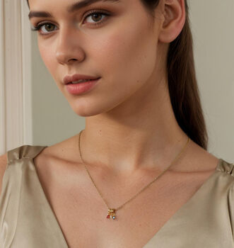 Gold Vermeil Birthstone Charm Necklace, 2 of 9