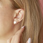 Mother Of Pearl Gold Plated Heart Earring Studs, thumbnail 3 of 6