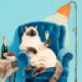 Your Own Cat Sipping Champagne Wall Art Print, thumbnail 7 of 8