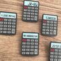 Custom Calculator Enamel Pin, Personalised Laser Engraved Pin, thumbnail 5 of 5