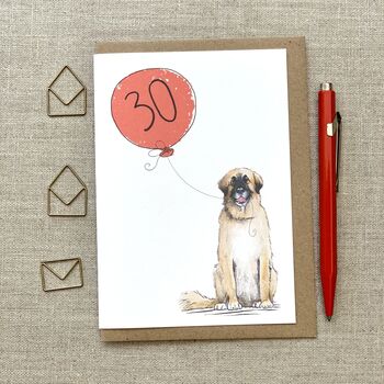 Personalised Leonberger Dog Birthday Card, 2 of 4