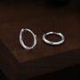 Sterling Silver Crumbled Foil Effect Hoop Earrings, thumbnail 1 of 12
