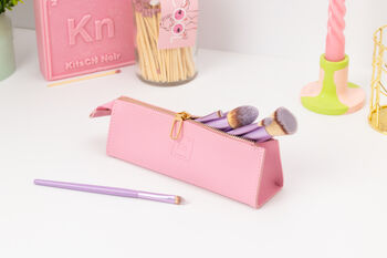 Pink Pencil/Make Up Case With Gold Zip, 6 of 6