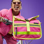 Neon Rolltop Handlebar Bag Pink, thumbnail 2 of 9