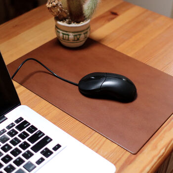 Personalised Home Office Vintage Leather Mouse Pad, 8 of 12
