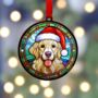 Golden Retriever In Santa Hat Suncatcher Decoration, thumbnail 3 of 6