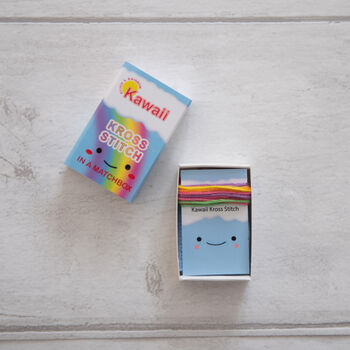 Kawaii Rainbow Heart Mini Cross Stitch Kit, 4 of 9
