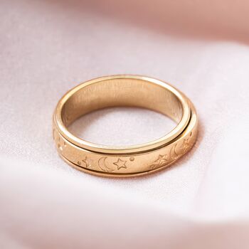 Personalised 18ct Gold Plated Galaxy Spinner Ring, 4 of 9