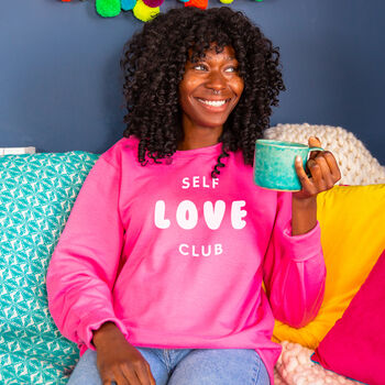 'Self Love Club' Women's Sweatshirt Jumper, 2 of 9