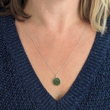 The Circle Peridot August Birthstone Necklace, Silver, 4 of 8