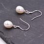 Freshwater Pearl Drop Hook Earrings In Sterling Silver, thumbnail 6 of 12