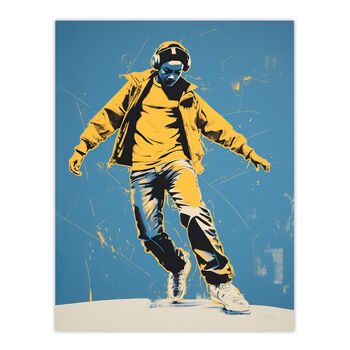 Dancing Through Life Yellow Blue Teen Wall Art Print, 6 of 6