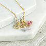 Gold Plated Libra, Initial And Birthstone Necklace, thumbnail 1 of 6