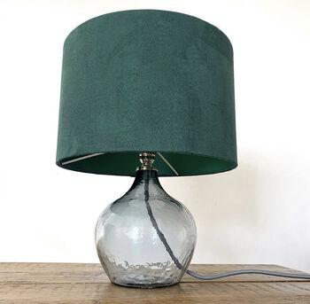 Forest Green Suede Lampshade, 2 of 5