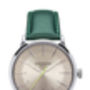 'Confluence' Silver And Green Unisex Watch, thumbnail 2 of 12