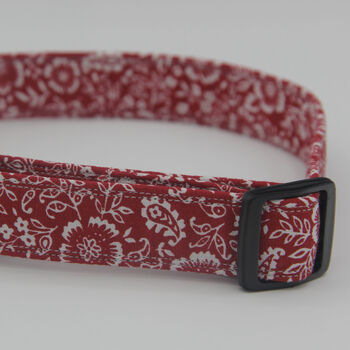 Red Floral Dog Collar, 3 of 5