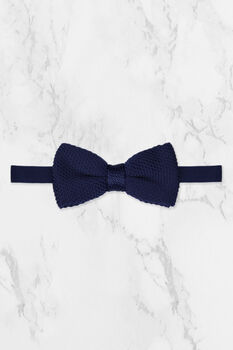 Handmade 100% Polyester Knitted Tie In Navy Blue, 8 of 8